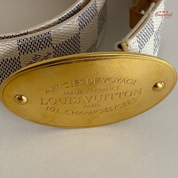 Authentic Louis Vuitton Damier Azur Canvas Leather Voyage Belt Size 85/34 M9837 main image 14